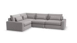 Trent Loose Cover Corner Sofa, Grey Cotton 