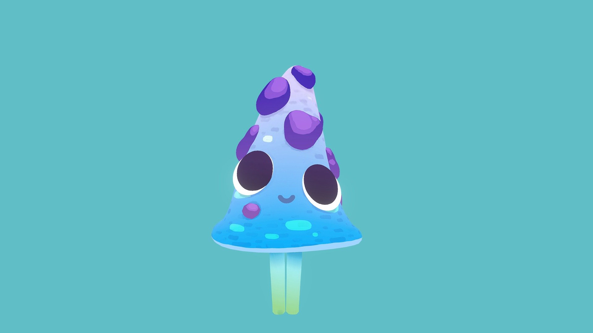 Check out his gif with some sparkling particle effects here! 

I'm trying to do more stylized 3D art, since it's what I've always enjoyed looking at.  

Based off these mushroom pets from one of my old sketchbooks: 

 - Mushy Buddy - Download Free 3D model by gorgon season (@gorgonseason) 3d model