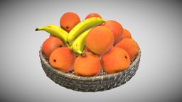 Fruit Basket quad, fruit, orange, basket, case, banana, pbr