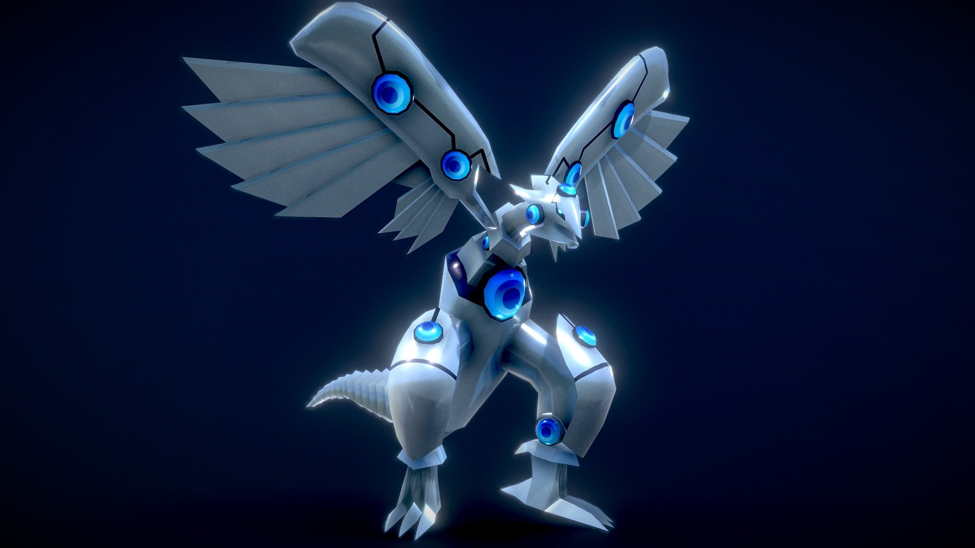 Created in 3DS Max 2019 - Yu-Gi-Oh! - Blue Eyes Shining Dragon - Buy Royalty Free 3D model by Vincent Yanez (@vinceyanez) 3d model
