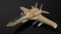 Scifi Fighter DG25 fighter, starship, spacecraft, interceptor, aircraft, jet, game-ready, superior, pbs, msgdi, pbr, lowpoly, scifi, air, ship, space, spaceship