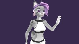 Jen Lynx (VRChat avatar) cat, avatar, shorts, bobcat, top, anthro, ears, tail, furry, paw, lynx, vrchat, vrchat_avatar, eye-tracking, full-body-tracking, lip-sync