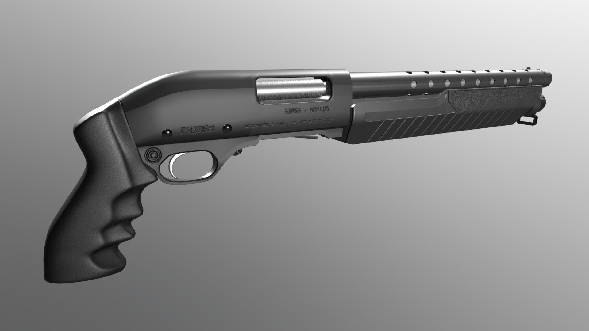 ShotGun made for Unreal Project in 8 hours with Maya and Substance Painter - ShotGun - 3D model by Camille Bougeard (@cambd) 3d model