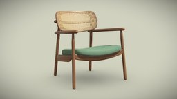 Carioca Armchair green, frame, armchair, oak, lounge, indoor, old, chair, wood