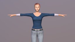 Woman 4 lod, people, women, obj, young, morph, fbx, movie, woman, cinema-4d, game-ready, unreal-engine, ue4, game-asset, blendshapes, unity-3d, rigged-character, animated-character, morph-targets, maya, character, unity, low-poly, girl, cartoon, game, 3dsmax, blender, pbr, lowpoly, female, animated, human, c4d, rigged, lady, ue5, epic-skeleton