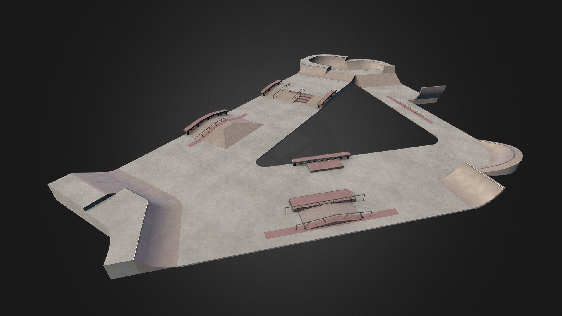 Published by 3ds Max - Joplin Skatepark - 3D model by bearbackjack 3d model