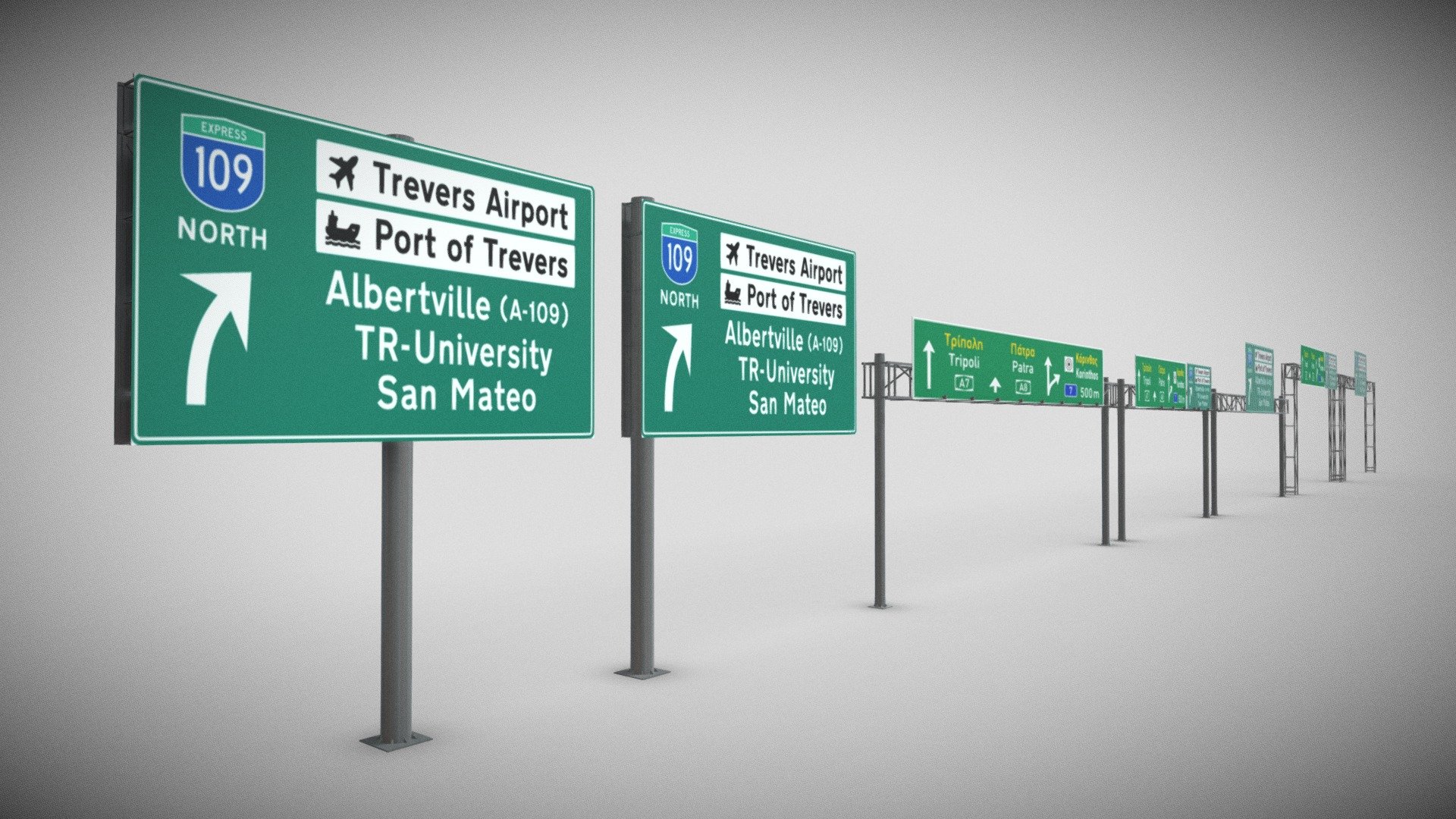 3D Traffic Signs can be an impressive element for your projects.
low polygon, real view, real coating, fast rendering 3d model