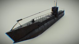 Type-3 Maru Yu Class Japanese Submarine ww2, sub, vessel, ocean, worldwar2, lowpoly, ship, submarine, japanese, boat, noai