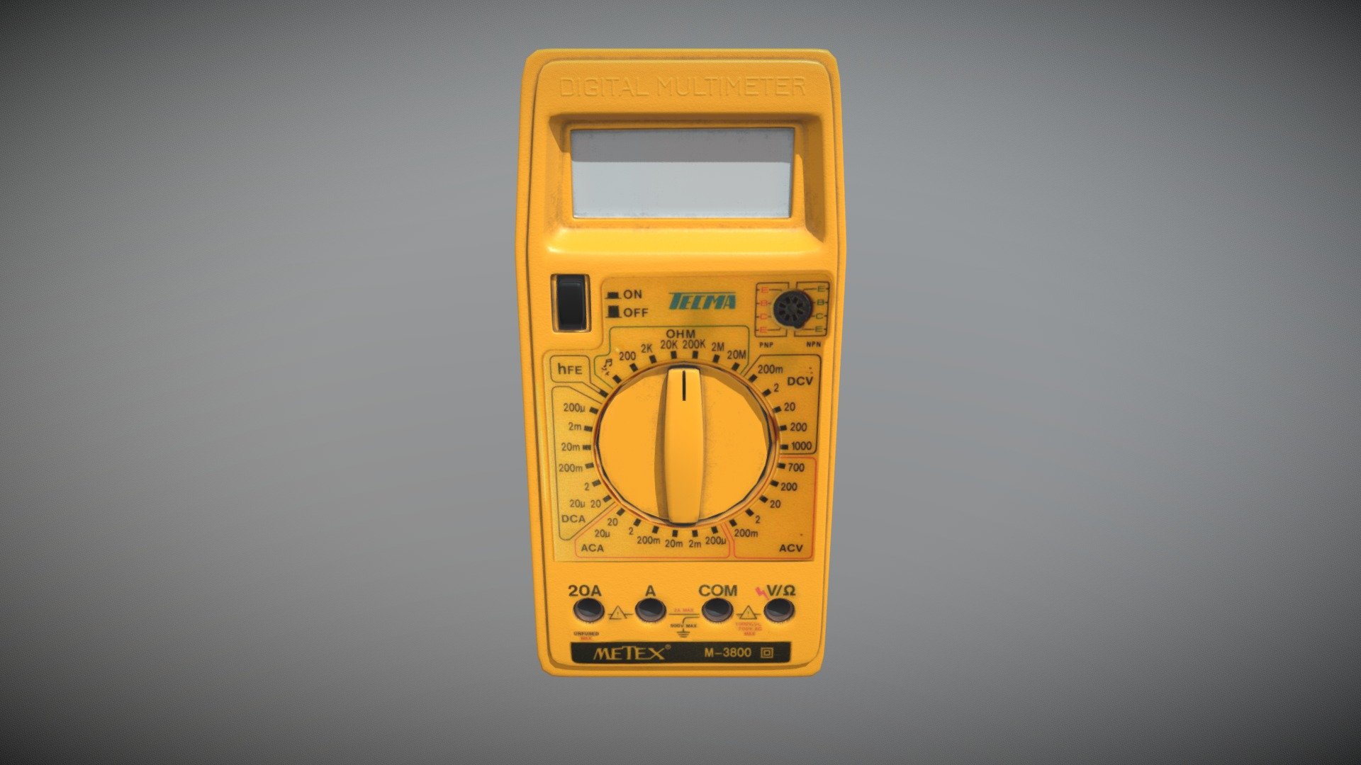 Multimeter of type Metex 3800. Ideal for use in a training enviroment or a prop 3d model