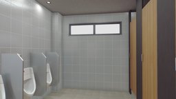 Simulador bathroom, arch, baked, simulator, minimalist, architecture, blender, blender3d