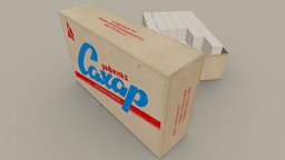 Sugar food, pack, sugar, russia, old, box, ussr, sweet, tasty, supplies, carbohydrates, soviet-union, dainty, lump-sugar, asset, lowpoly, gameasset