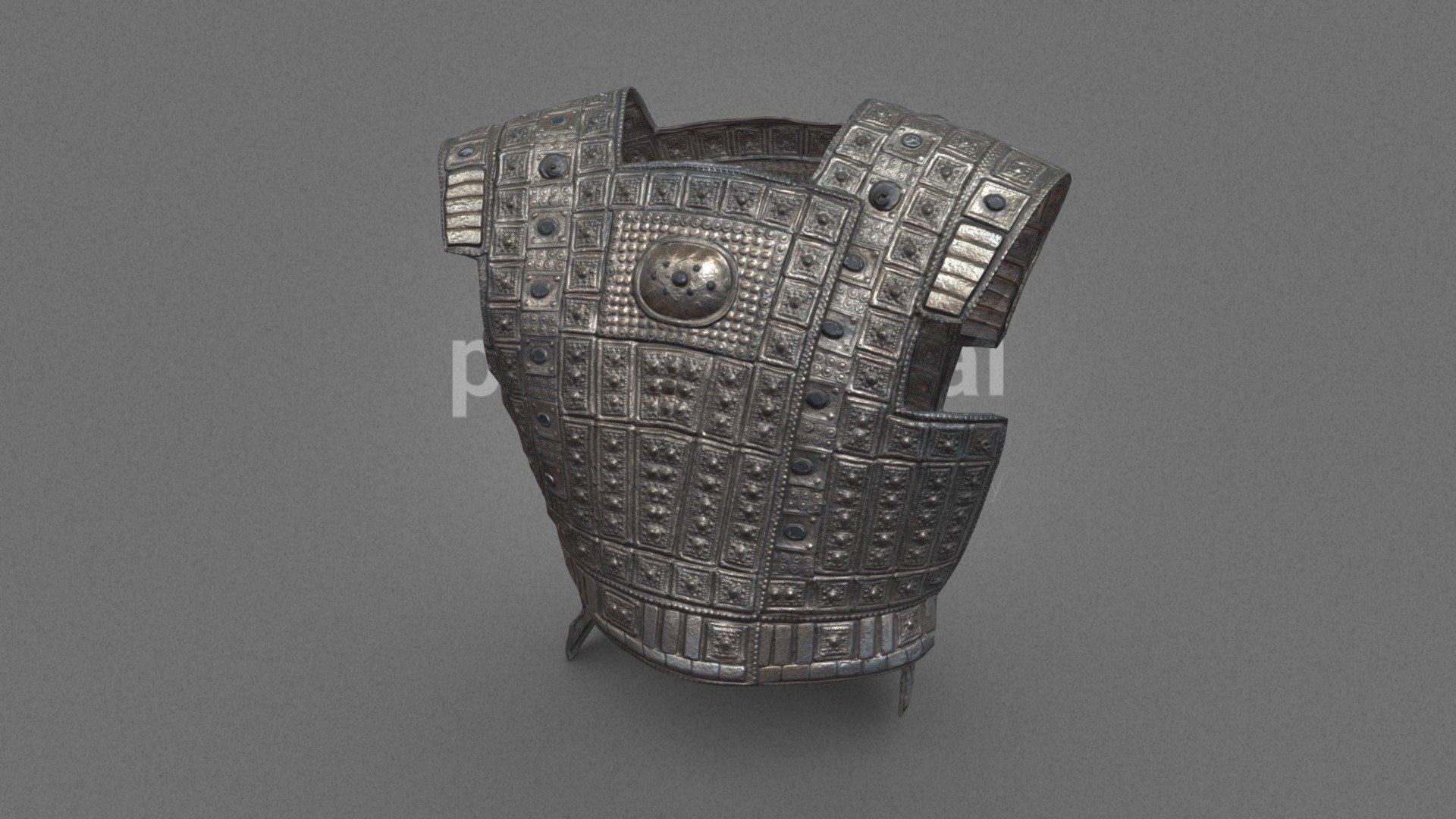 Ancient Greek Trojan armour

We are Peris Digital, and we make RAW meshes (Photogrammetry) and Digital Doubles.

This is a RAW mesh, taken by our photogrammetry team in our RIG with 144 Sony Alpha cameras.
Check our web, make your selection and contact us to get your costume scanned or talk with us to take a Demo RAW mesh to download it.

Contact: info@peris.costumes - Cuirass armour 13 - 3D model by Peris Digital (@perisdigital) 3d model