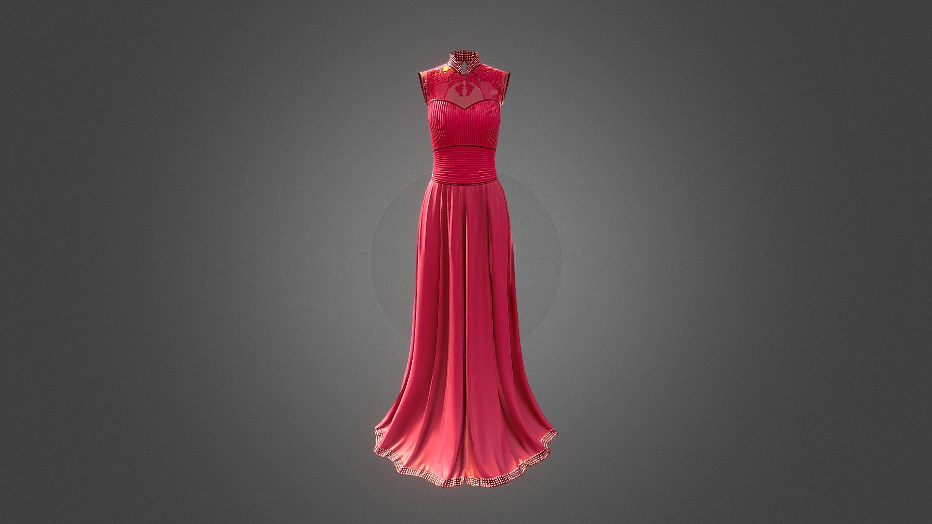 FloorLength_Dress2 - 3D model by Sumeet Arora (@ls.rightbrain) 3d model
