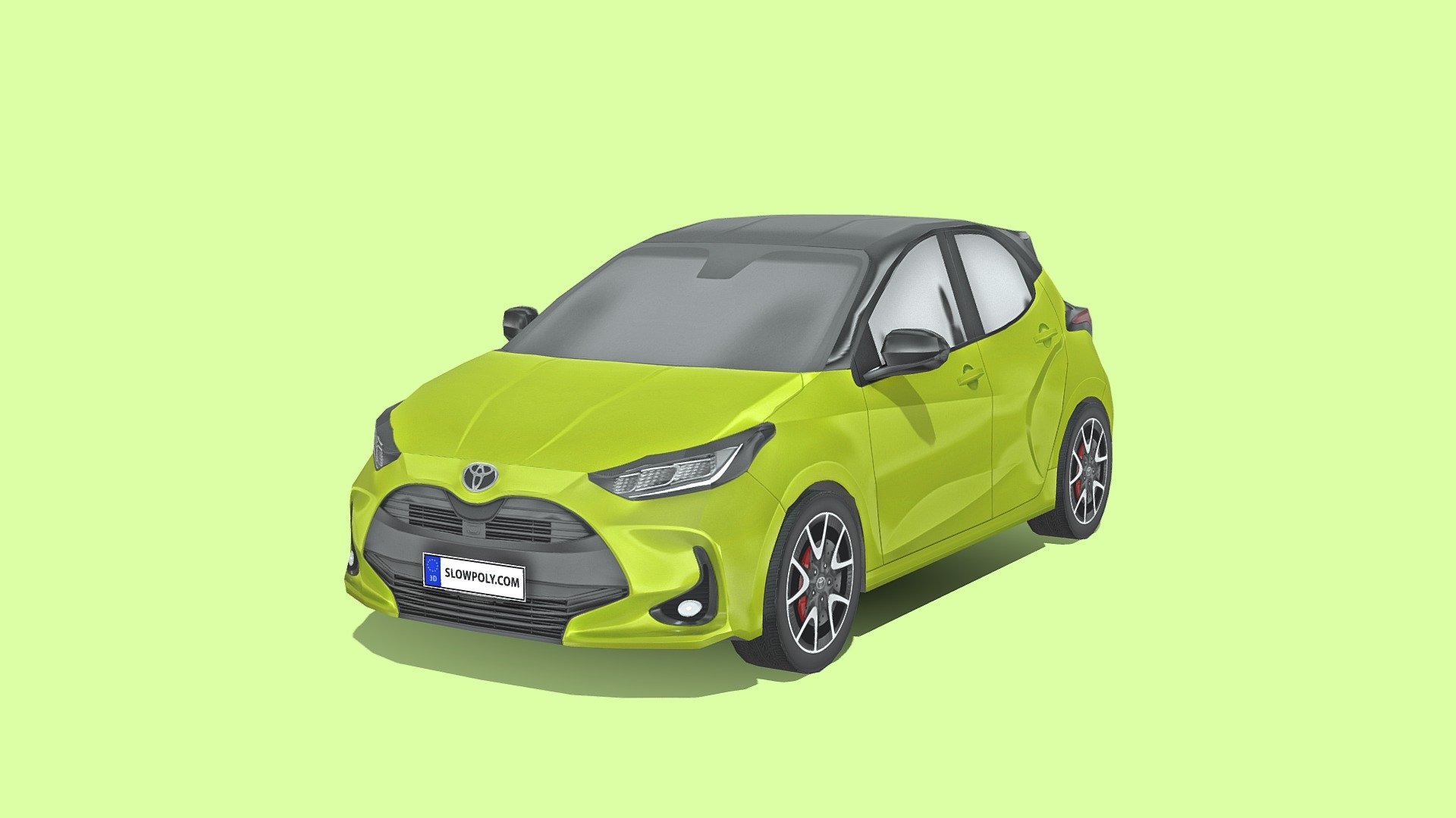 Toyota yaris 2020 low poly cars, nice detail with high quality 4000px textures, nice topology and clean mesh - Toyota Yaris 2020 - Buy Royalty Free 3D model by slowpoly 3d model