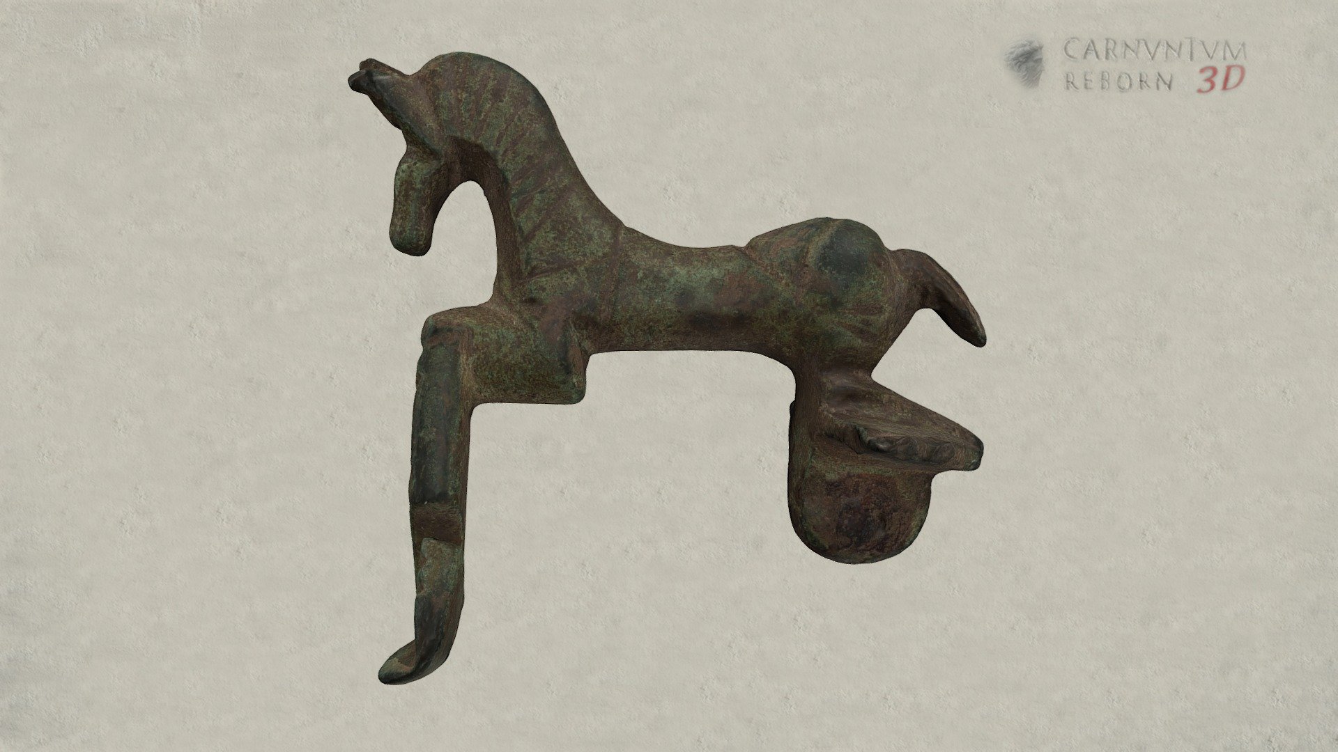 Roman figural fibula in the shape of a horse. Instead of the front legs there is the needle holder. Spring and needle no longer preserved. Bronze; l 3,4 cm.

Model: © Landessammlungen Niederösterreich, Niederösterreich 3D - Fibel - 3D model by noe-3d.at (@www.noe-3d.at) 3d model