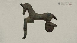 Fibel fibula, roman, carnuntum, horse