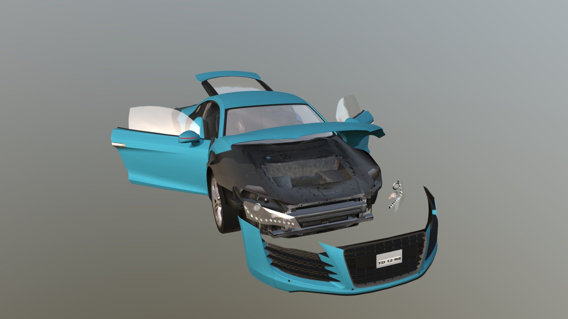 Real Car 13 Separated Parts - 3D model by Maker Games Studios (@MakerGamesStudios) 3d model