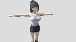 【Anime Character】Janna (Free / Unity 3D) japan, animegirl, animemodel, anime3d, japanese-style, anime-character, vroid, unity, anime, japanese