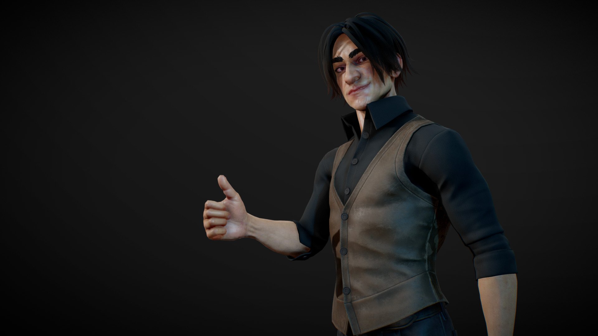 Personal project

Pixologic Zbrush: Highpoly.
Autodesk Maya: Modeling &amp; retopology, UV unwrapping, rigging &amp; skinning, animation.
Marvelous Designer: Cloth.
Substance Painter: Baking, texturing &amp; painting.
Unreal Engine: Scene, lights &amp; camera setup, hair clothing, render.

Link to real-time captured video in Unreal Engine 4:
https://vimeo.com/662573258

To my parents, the best.
Thank you! - Daniel López Torregrosa - Lowpoly Character - 3D model by DaniLT 3d model