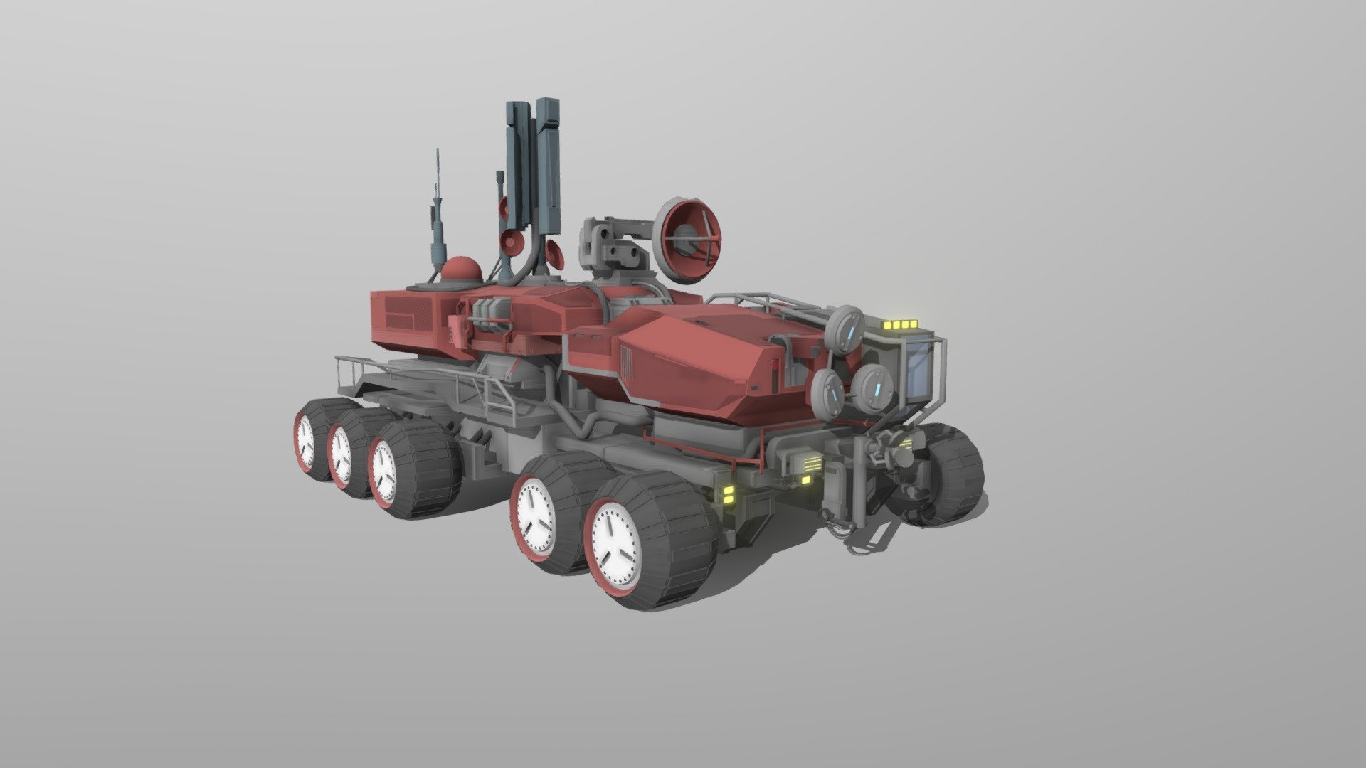 Moon Rover draft by concept https://www.artstation.com/artwork/g84gbK.
In the future I plan to make a game ready model out of it 3d model