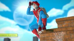Stylized Homecoming Spider-man spiderman, spider-man, homecoming, stylized-environment, character, cartoon, 3d, stylized