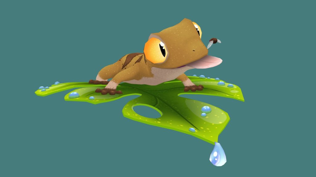 Hungry Gecko
Low poly Gecko model with a hand painted texture.
 

This hungry little Gecko is very patient when hunting for his next meal!
 

For this model I was particularly inspired by the Leopard Gecko, especially their unique markings and &ldquo;smiling