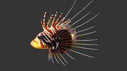 Lionfish fish, animals, ocean, aquatic, lion, lionfish, fishlion, seafile, lowpoly, animal, animation, animated, sea, boat