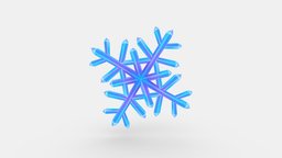 Cartoon snowflake winter, ice, element, xmas, christmas, water, cold, frozen, freeze, weather, snowflake, lowpolymodel, handpainted, environment