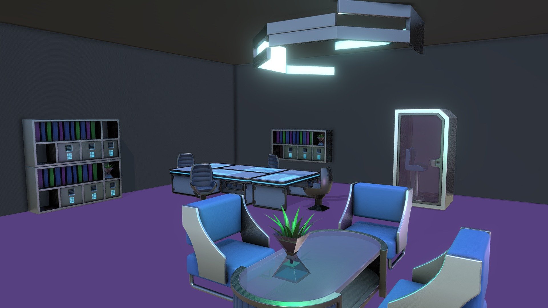 A demo scene of Futuristic Workspace assets [** INDIVIDUAL TEXTURE SETS of 1024 x 1024 ** ]

Complete pack with all assets on a single texture set ( Atlas ) here: https://skfb.ly/oDGyz

**This pack includes: **




Armchair

Silent Cabin

Coffee Table

Holo-Desk

Modern Lamp

Plantpot

Shelf

Workchair

The Demo Scene

8 assets with individual texture sets of 1024 x 1024 - Futuristic Workspace Demo Scene - Buy Royalty Free 3D model by Alex Andreu (@alexandreu3d) 3d model