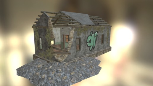 Destroyed building , perfect for first-person shooter 3d model