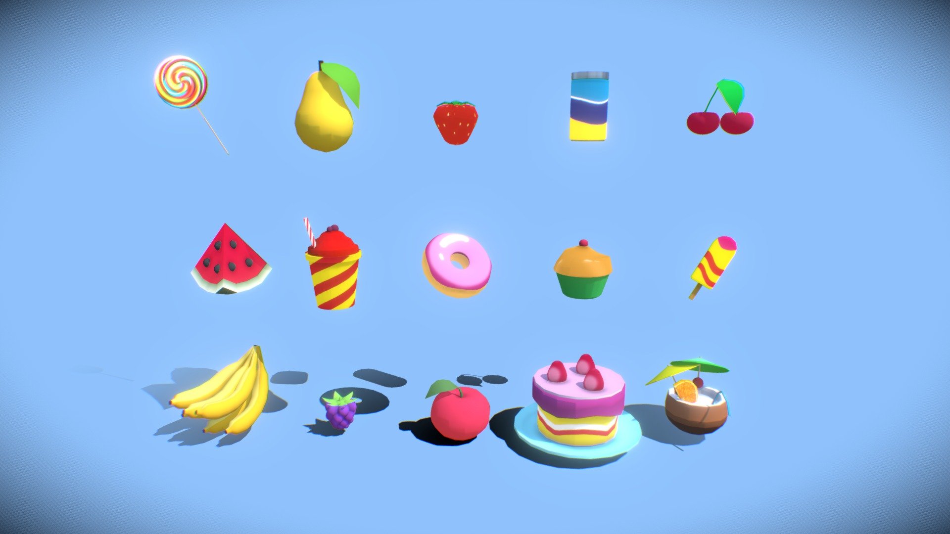 Yummy low poly pack - Download Free 3D model by MaryGraz 3d model