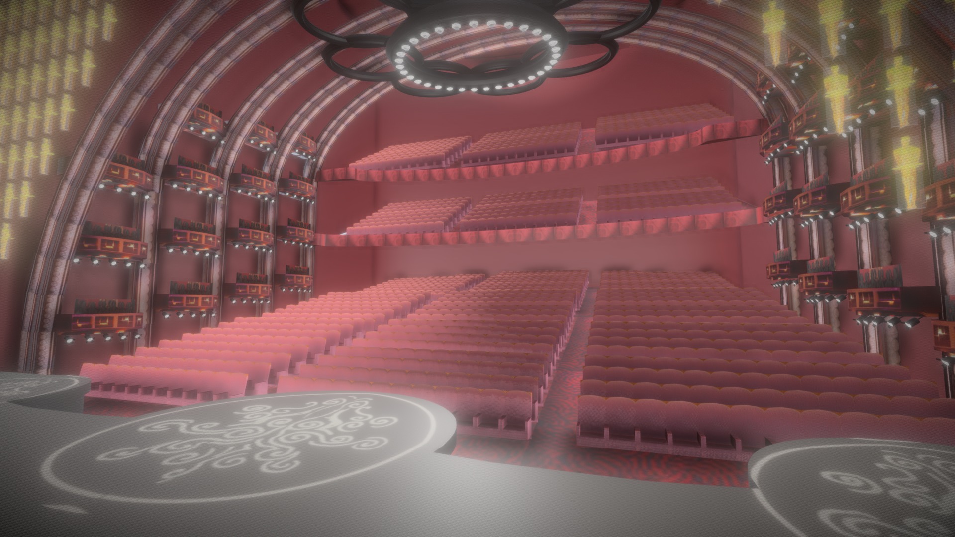 A low-poly version of the famous academy awards theater 3d model