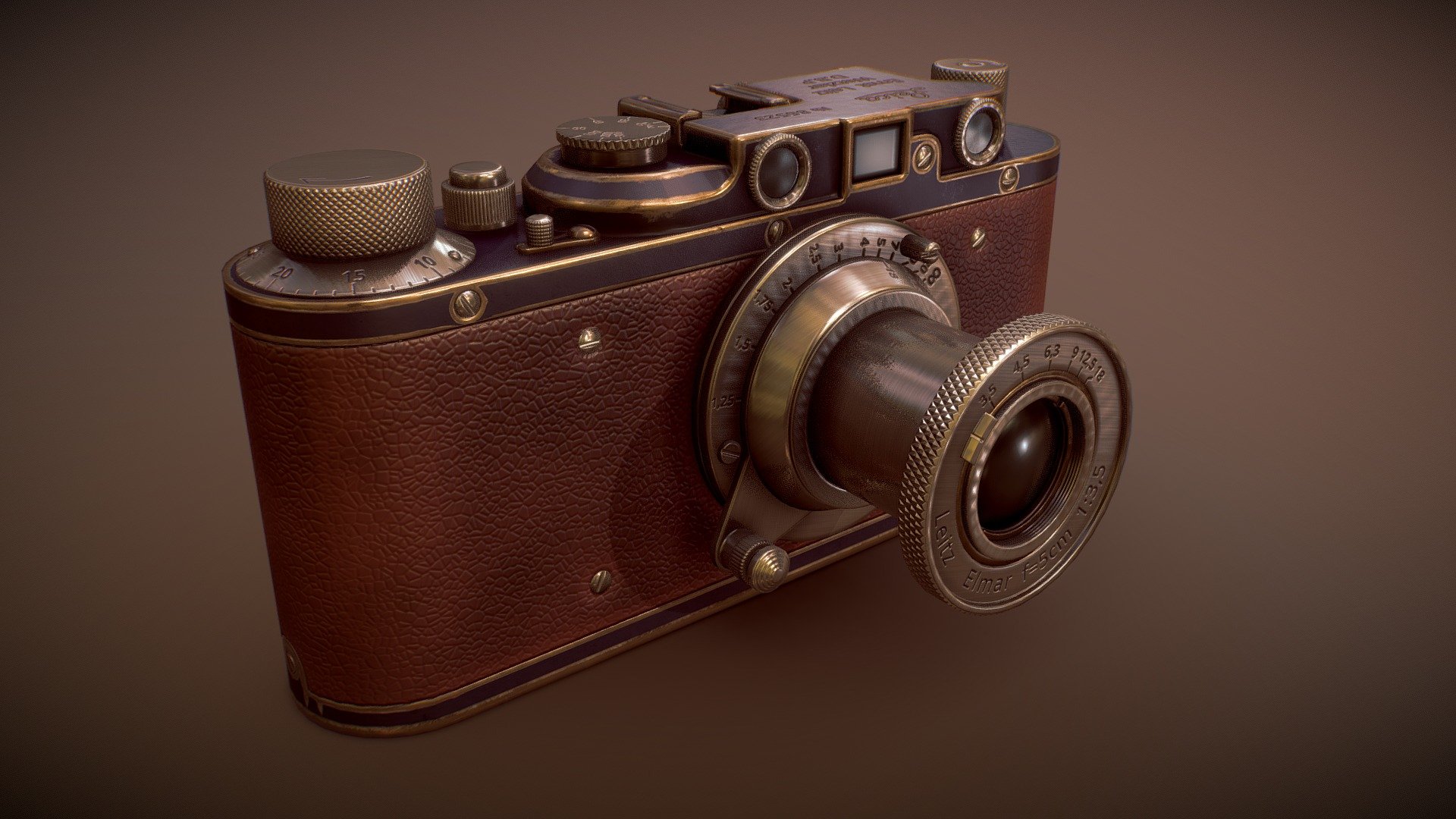 German WW2 camera - LEICA II - Buy Royalty Free 3D model by Sladegeorg 3d model