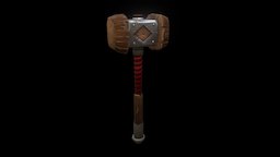 Hammer hammer, weapon, handpainted, lowpoly