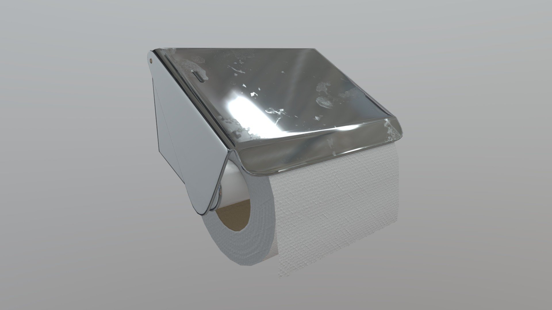Bathroom toilet paper holder. Can be used as a game asset.

Modeled in Blender 3D, textured in Substance Painter 3d model