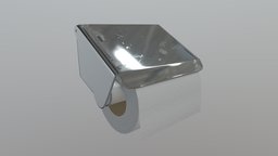 Bathroom TP Holder bathroom, holder, toilet, game-ready, blender-3d, game-asset, toiletpaper, substance, substance-painter