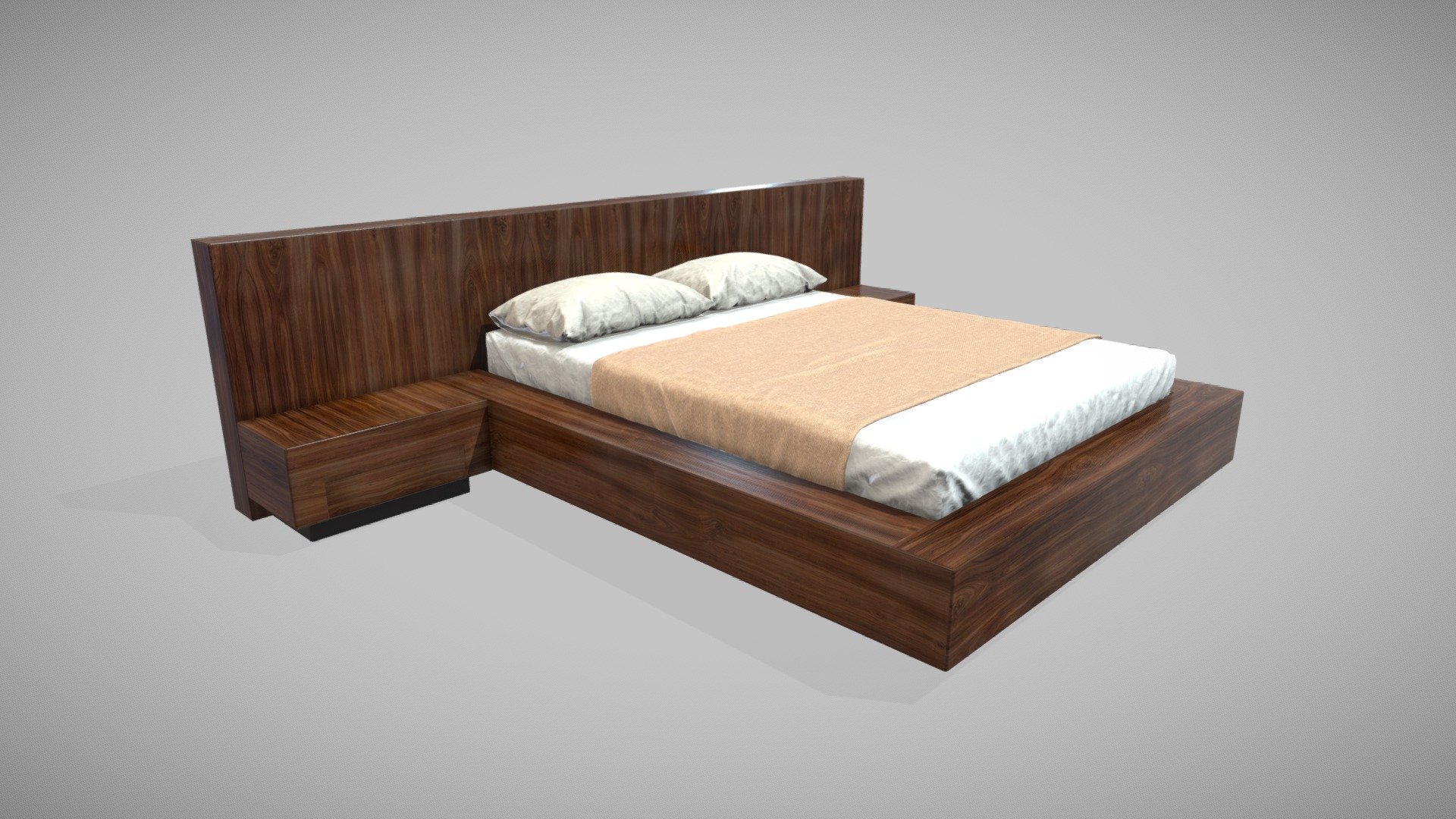 This is a 3D model of a Bed with Wooden Headboard




Made in Blender 3.x (PBR Materials) and Rendering Cycles.

Main rendering made in Blender 3.x + Cycles using some HDR Environment Textures Images for lighting which is NOT provided in the package!

What does this package include?




3D Modeling of a Bed with Wooden Headboard

4K Textures (Base Color, Normal Map, Metallic ,Roughness, Ambient Occlusion)

Important notes




File format included - (Blend, FBX, OBJ, GLB, STL)

Texture size - 4K

Uvs non - overlapping

Polygon: Quads

Centered at 0,0,0

In some formats may be needed to reassign textures and add HDR Environment Textures Images for lighting.

Not lights include

No special plugin needed to open the scene.

If you like my work, please leave your comment and like, it helps me a lot to create new content. If you have any questions or changes about colors or another thing, you can contact me at we3domodel@gmail.com - Bed with Wooden Headboard Low Poly - Buy Royalty Free 3D model by We3Do (@we3DoModel) 3d model