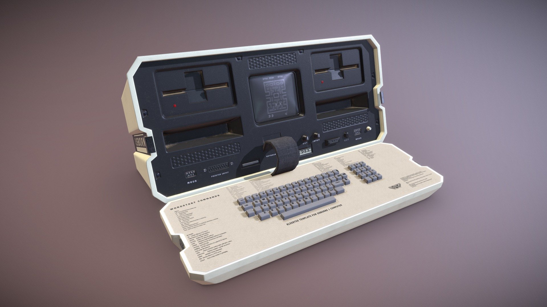 The Osborne 1 is the first commercially successful portable microcomputer, released on April 3, 1981 by Osborne Computer Corporation. It weighs 10.7 kg (24.5 lb), cost US$1,795, and runs the CP/M 2.2 operating system. It is powered from a wall socket, as it has no on-board battery, but it is still classed as a portable device since it can be hand-carried when packed.

The computer shipped with a large bundle of software that was almost equivalent in value to the machine itself, a practice adopted by other CP/M computer vendors. Competitors quickly appeared, such as the Kaypro II 3d model