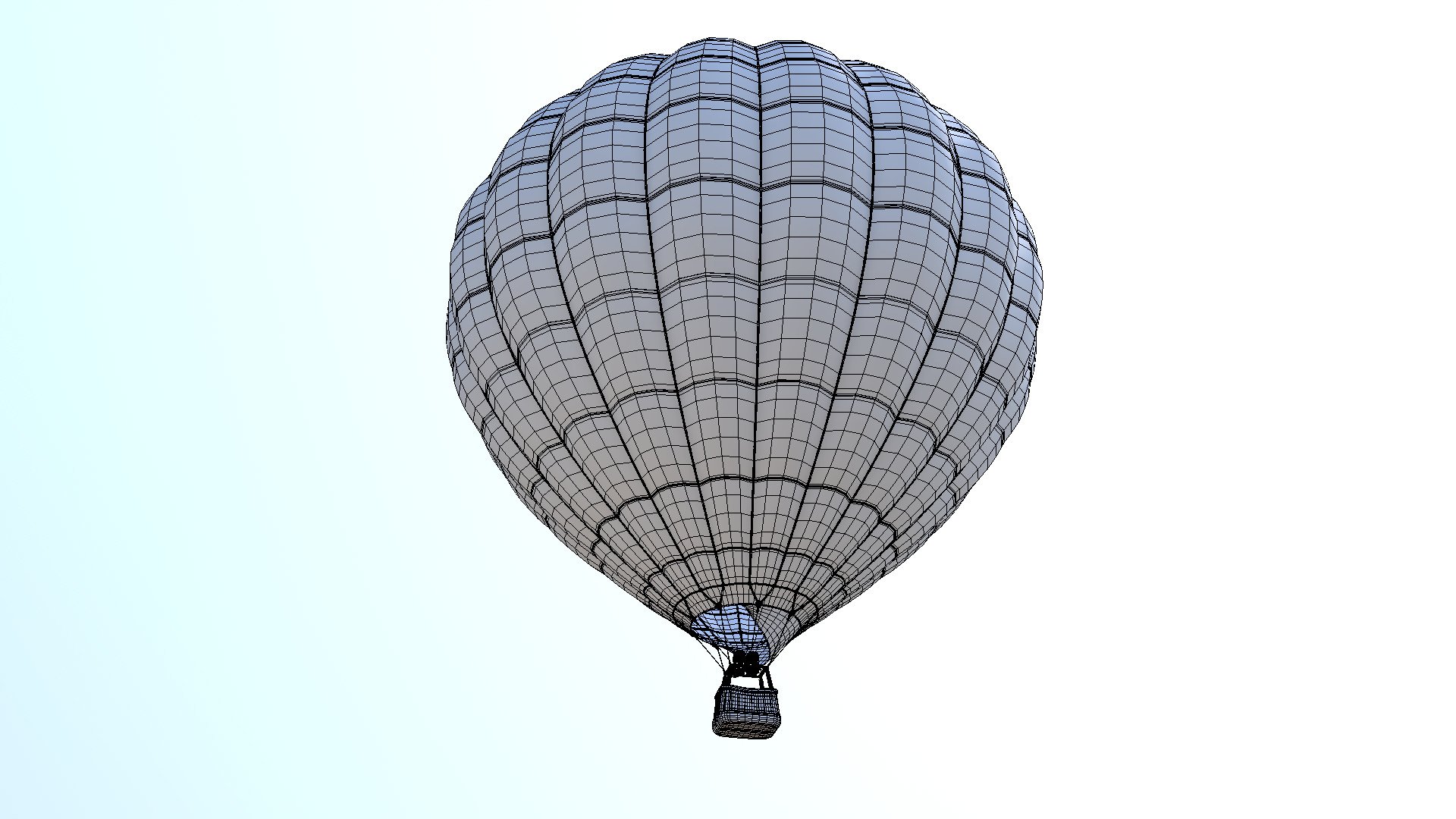 Model Preview with no textures, hot air balloon modelled for a personal vfx project, wireframes view - Hot Air Balloon Preview - 3D model by Francesco Formica (@Francesco_ff91) 3d model