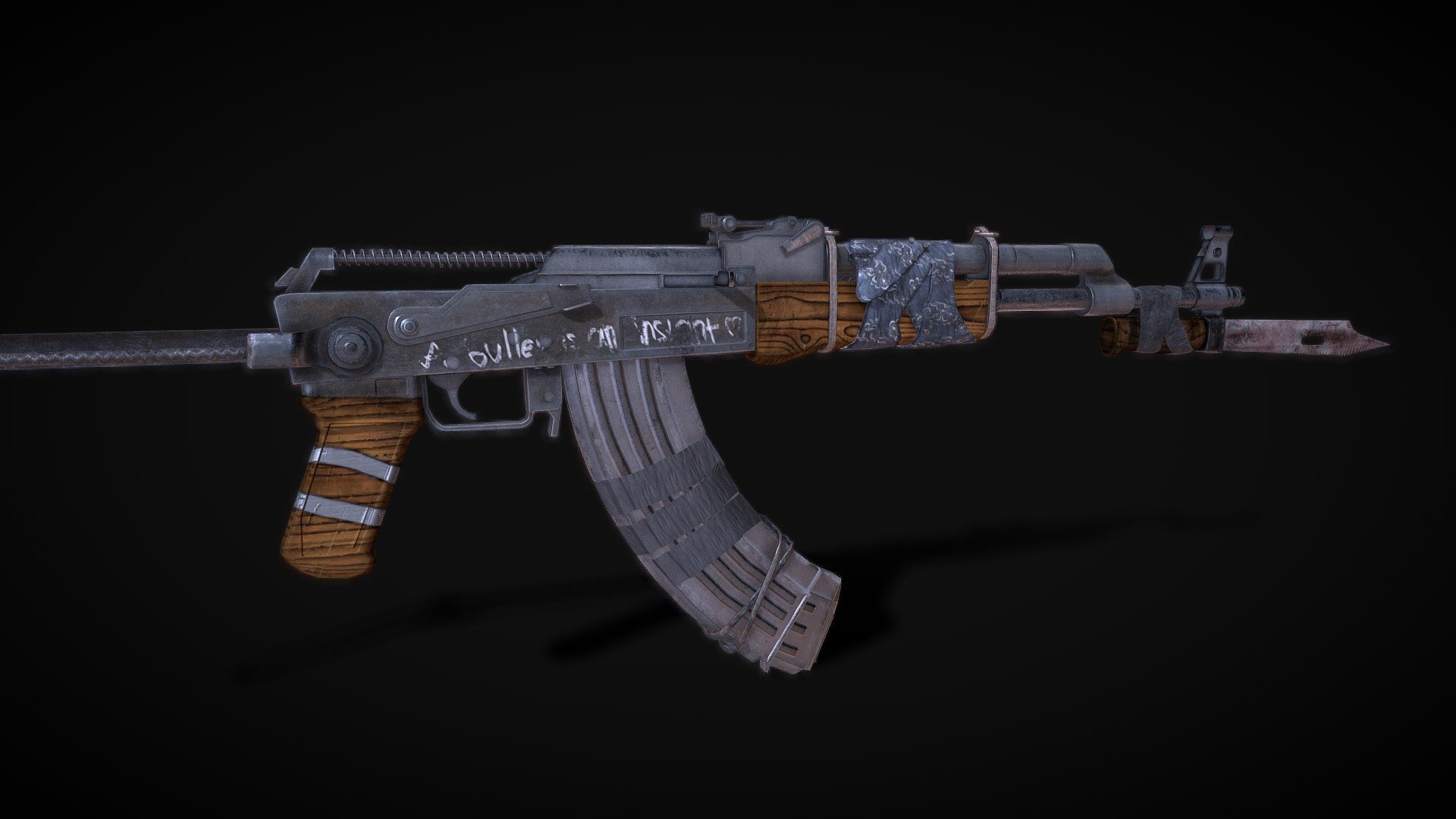 AK post apocalyptic - Download Free 3D model by MilotoR1 (@m1lotor) 3d model