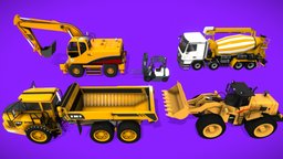 Low Poly Construction Vehicles Pack