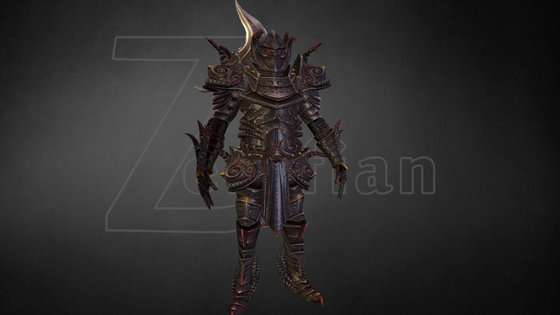 A knight I made for an intel information video. Full 1024x1024 for the body including color, spec, normal, and glow. The helmet and axe are both a 512x512 with the same texture maps as the body 3d model