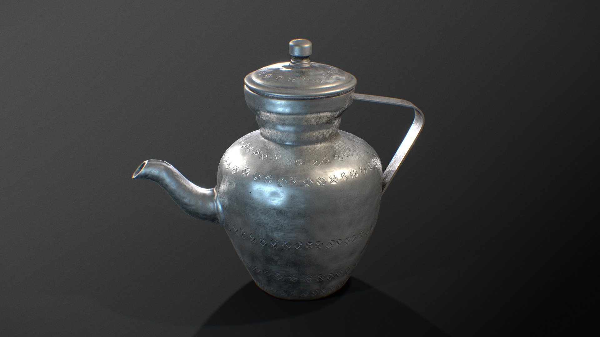 It is a 3d model of silver kettle for using as water container . It is can be used as a household utensils in games and many other render scenes.
This model is created in 3ds Max and textured in Substance Painter.
This model is made in real proportions.
High quality of textures are available to download.
Maps include - Base Color, Normal, Metallic, AO and Roughness Textures 3d model