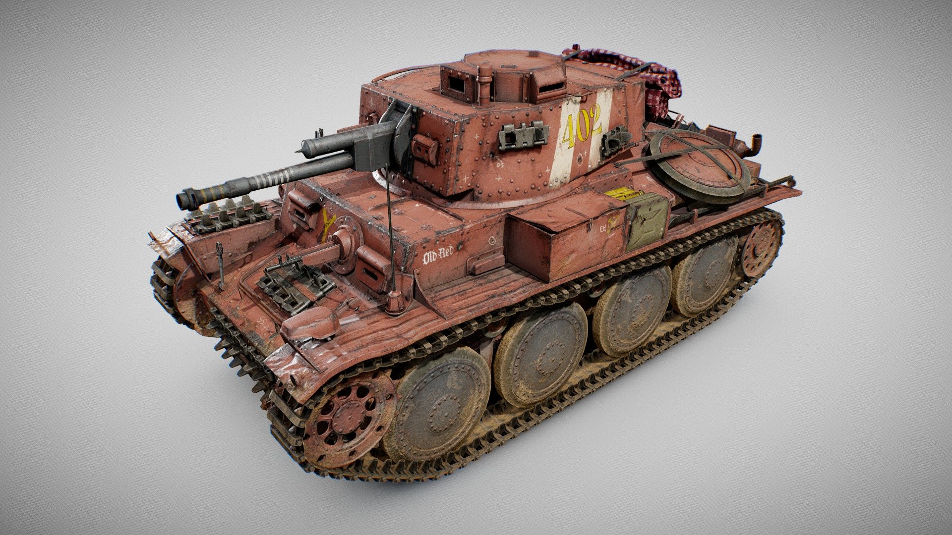 The oldest-serving tank in the Tankwondo roster, Old Red still gets the job done, just mind the loose screws 3d model
