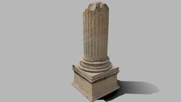 Column scan No.3 greek, ancient, sculpted, athens, photorealistic, italy, greece, marble, roman, cultural-heritage, realitycapture, photogrammetry, scan, temple