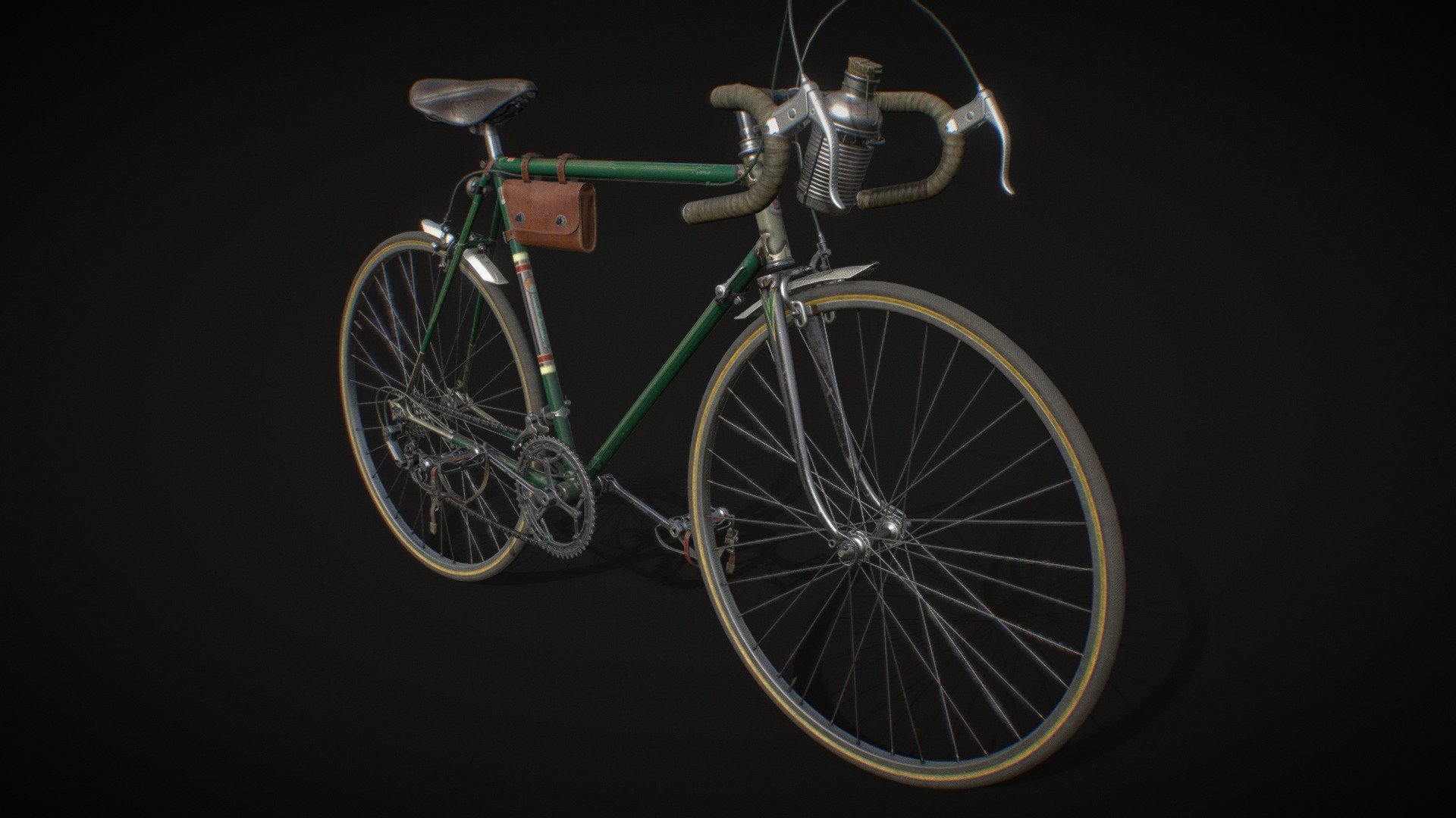 Vintage road bicycle. Made in Maya, Zbrush, textured in Substance Painter and Photoshop 3d model