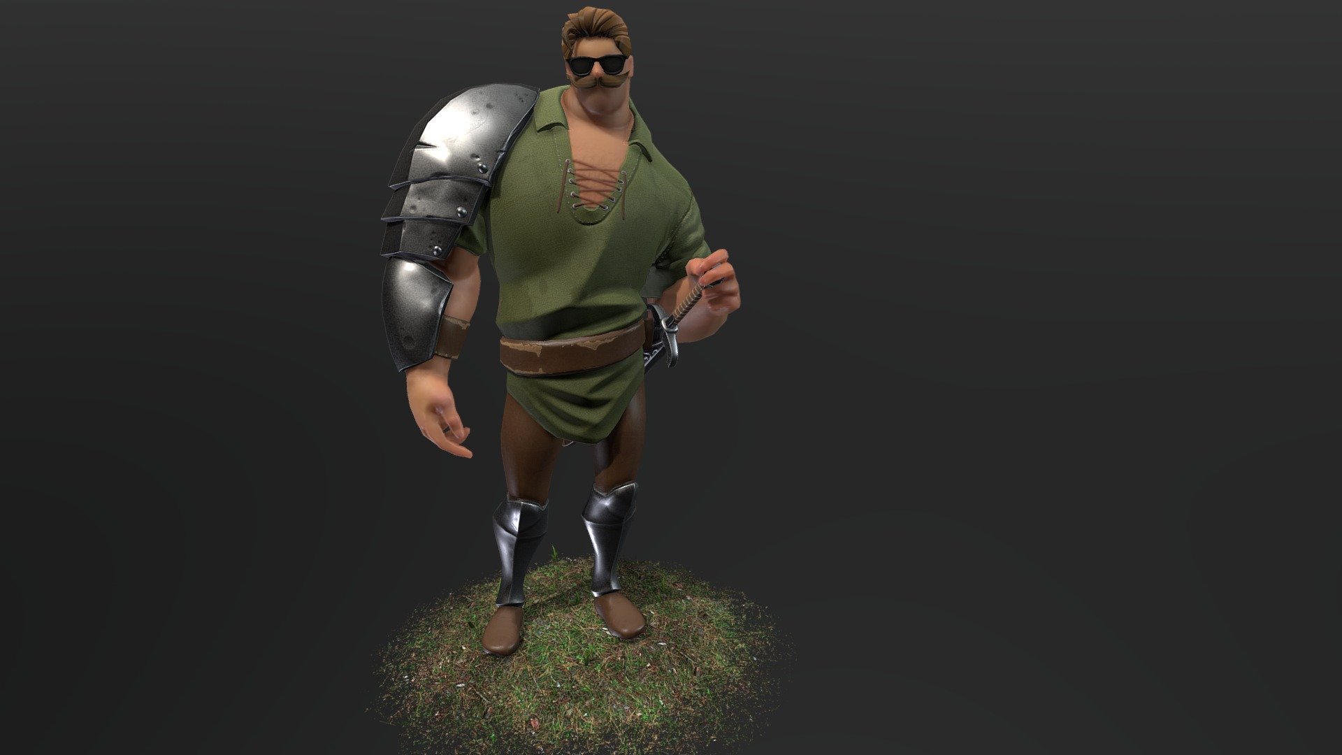 this is a stylized male heroic knight character who skipped leg day.
Going for a Fortnite style.
Full PBR textures, Animation ready 3d model