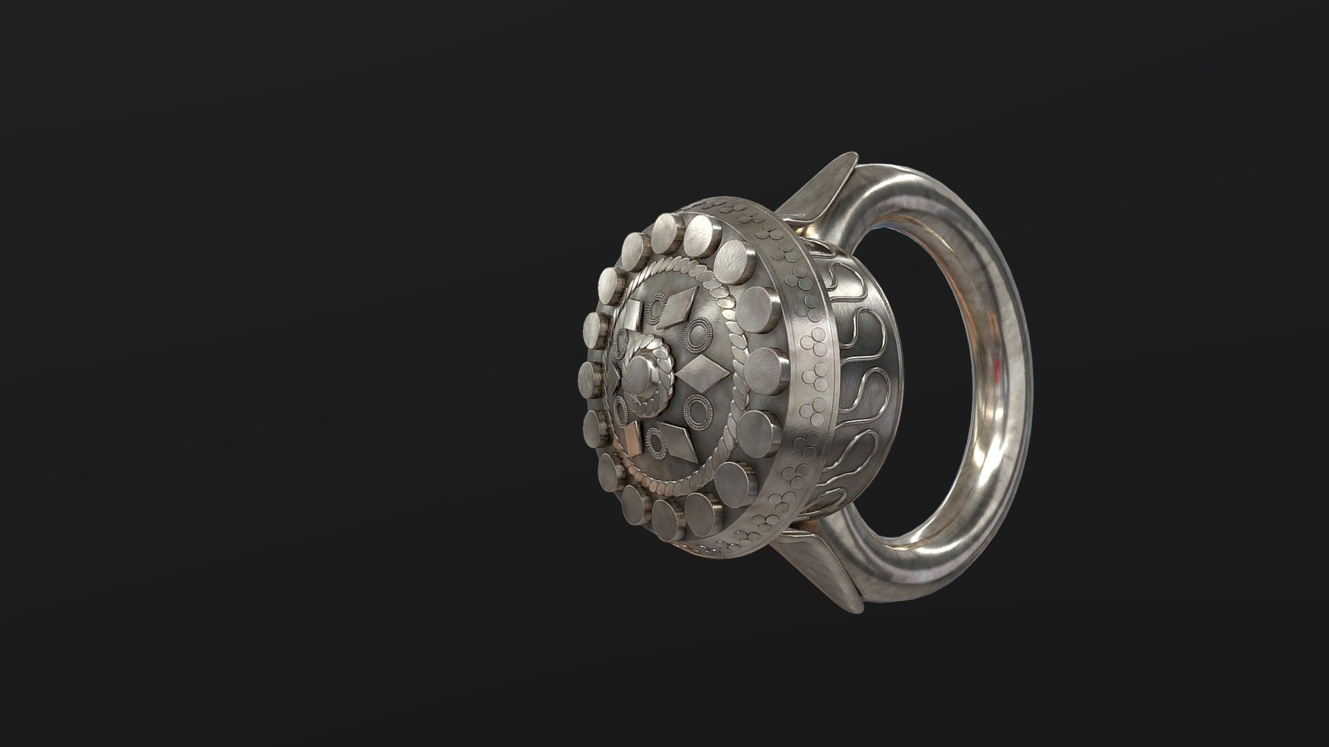 An Ottoman silver, filigree ring. 

From a private collection - Ottoman Ring - Buy Royalty Free 3D model by BilgeBitig 3d model