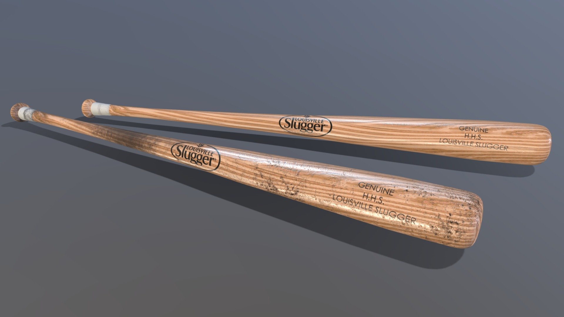 Louisville Slugger Baseball Bat
Game-Ready! MLB-style wood baseball bat. Perfect for use in games, Virtual Reality (VR), or any other real-time applications. Highly detailed for close-up view.

Includes model in FBX, OBJ, and LXO file formats. 4K textures in .png format.

Bonus!
Includes both &ldquo;Clean