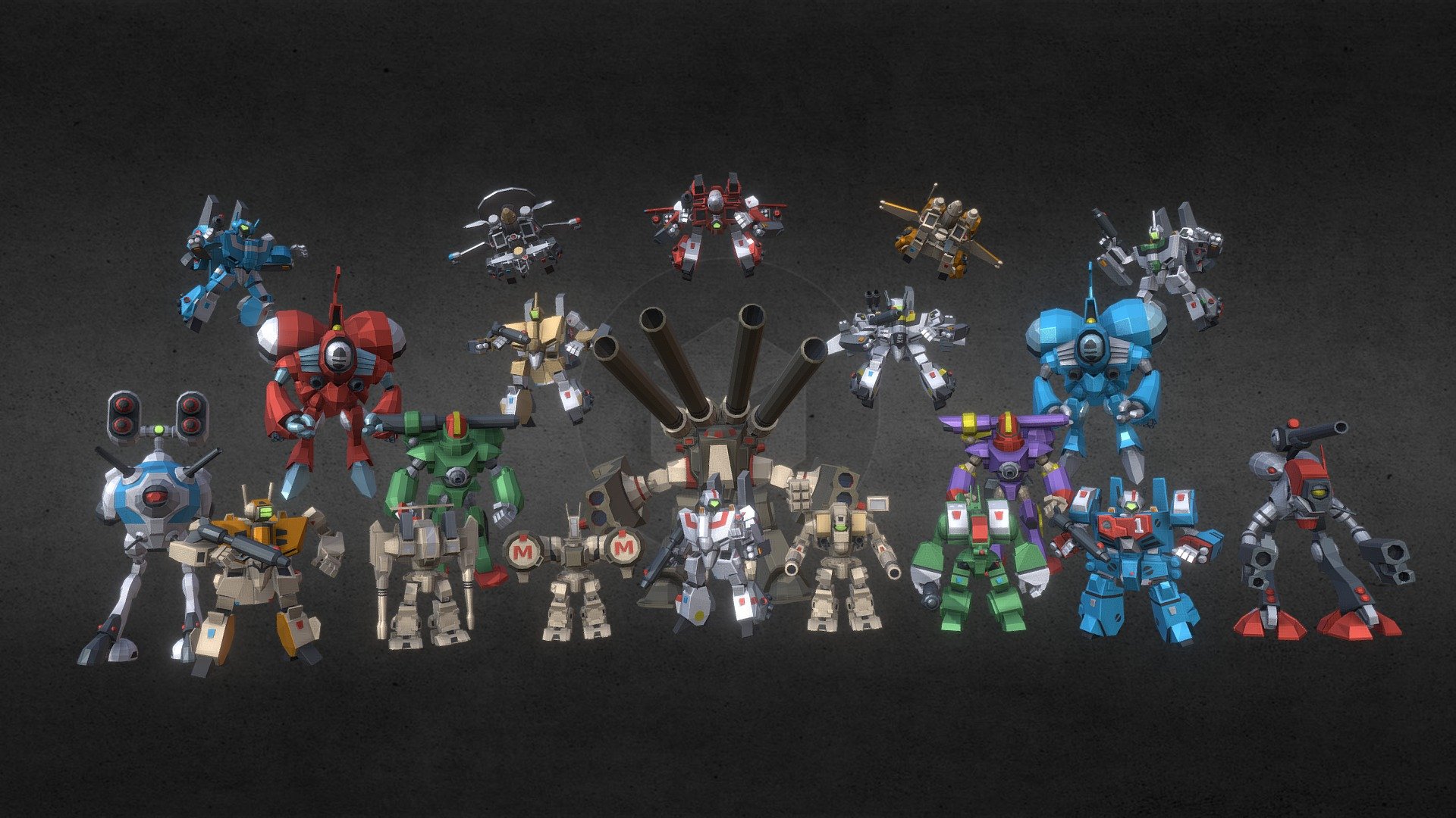 All the Macross mecha I have made so far with Google Blocks. Make sure to zoom in the center VF-1J's hands to see something cool! - SD Macross Collection - Download Free 3D model by tipatat 3d model